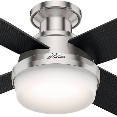 Hunter Dempsey Quiet Low Profile 52" Ceiling Fan w/ LED Lights, Brushed Nickel 49694592415 | eBay