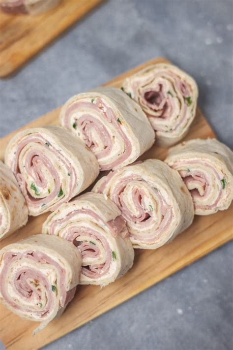 Ham and Cream Cheese Roll Ups With Tortilla - cravingsmallbites.com