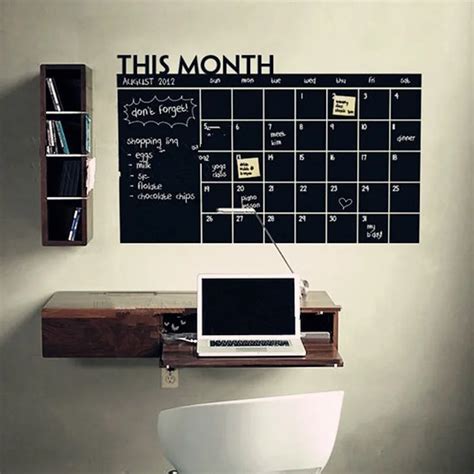 Vinyl Chalkboard Monthly Calendar Wall Decal Planner Mural Wall Paper ...