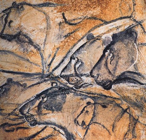 These cave paintings of lions in France, found in 1994 are 32,000 years old, and are believed to ...