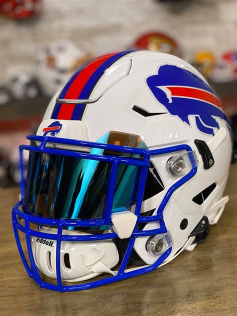 Custom Buffalo Bills Helmet with Blue Facemask