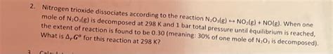 Solved 2. Nitrogen trioxide dissociates according to the | Chegg.com