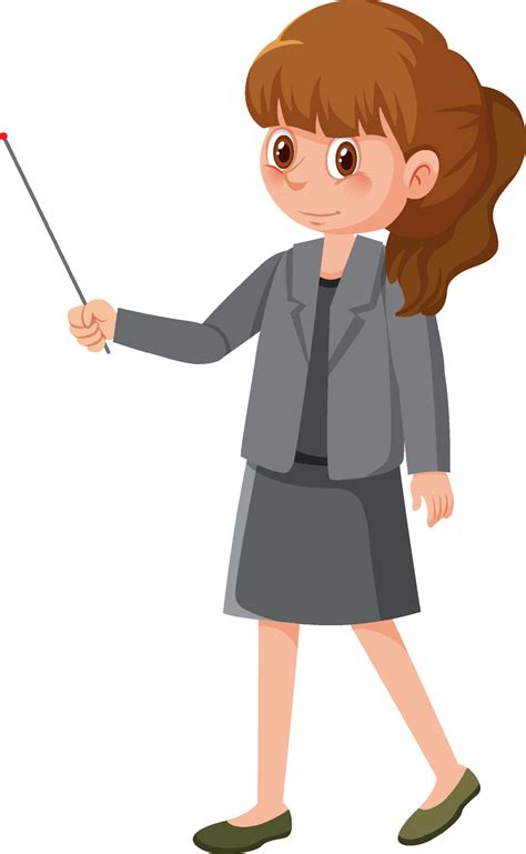 Young woman teacher teaching cartoon character 4654732 Vector Art at ...