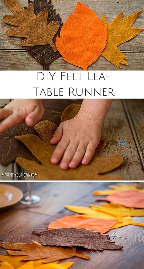 Kid-Made DIY Fall Felt Leaf Table Runner. Create a gorgeous Fall setting with this easy tutorial ...