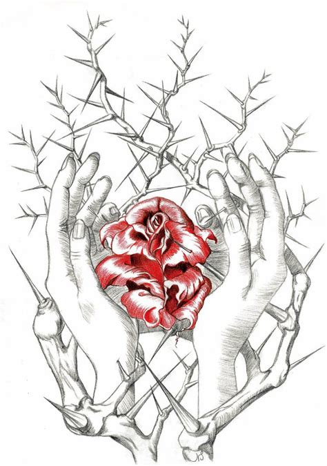 rose and hands thornbush by RAY-N-BOW | Bush drawing, Roses drawing ...