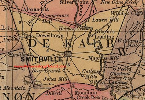 DeKalb County, Tennessee 1888 Map