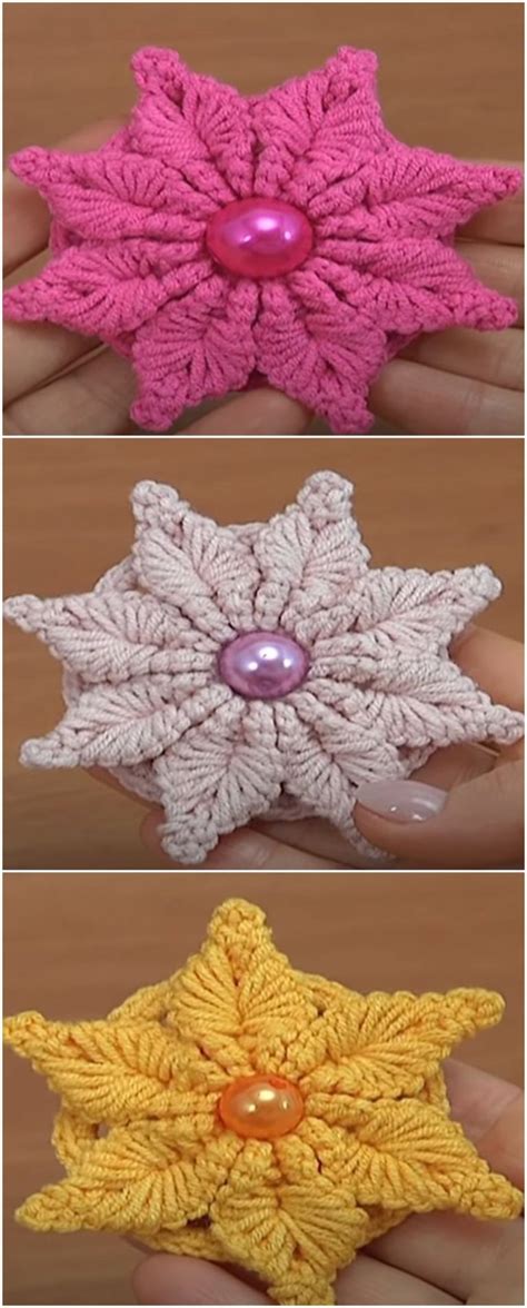 Crochet Flower With String Petals - We Love Crochet