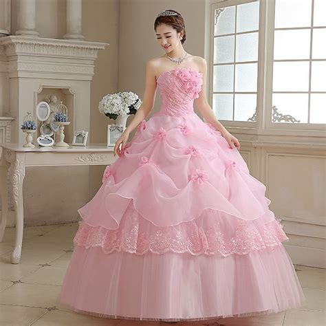 Pink Flower Gown Dress Pink Prom Dress Pink Tulle Gown - Etsy