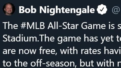 MLB Insider Bob Nightengale Posts Tone Deaf Tweet About 2020 All-Star ...