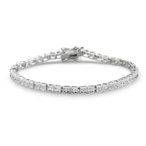 1/2 Cttw. Diamond Sterling Silver Tennis Bracelet - Jewelry - Bracelets