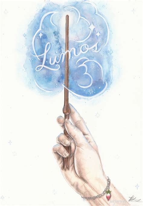 'Lumos' Artwork by JadeJonesArt. Painting of Luna Lovegood casting the lumos spell inspired by ...