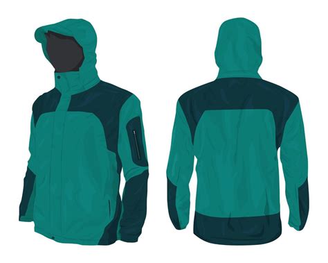Outdoor jacket template front and back view. Vector illustration 19049847 Vector Art at Vecteezy
