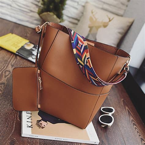 Aliexpress.com : Buy Fashion Colorful Strap Bucket bag Women PU Leather ...