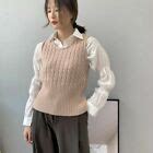 Lady Cable Knit Sweaters Jumper Knitwears Vest Waistcoat Retro ...