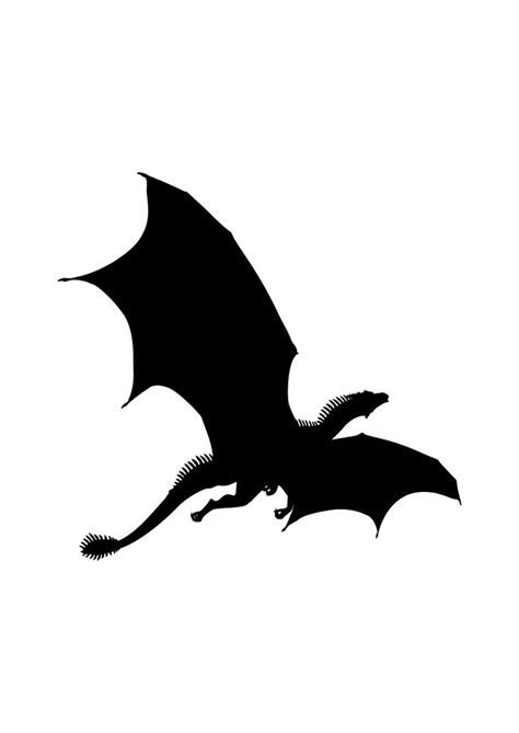 Flying Dragon Silhouette, Fantasy Animal Free SVG File - SVG Heart | Dragon silhouette ...