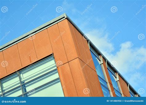 Facade Fragment of a Modern Office Building. Stock Photo - Image of headquarters, curve: 141486950