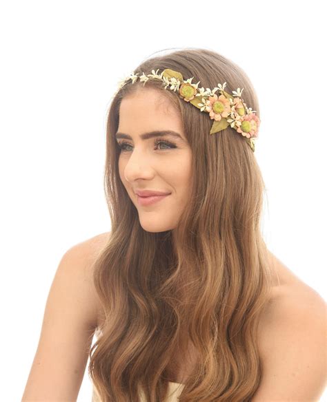 Flower Crown with Peach Daisies - Be Something New
