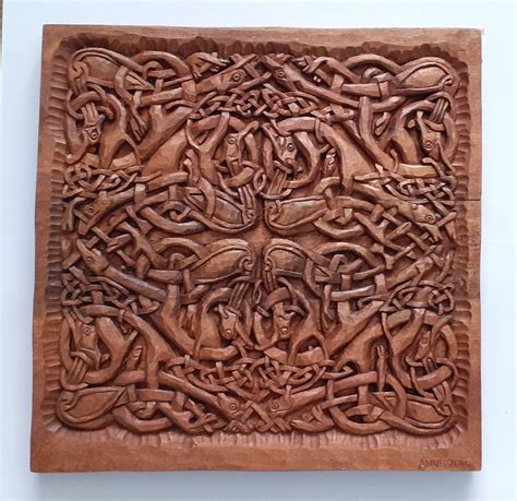 Celtic Birds Wood Carving, Handmade Woodcarving, 13,7 X 13,7 In. - Etsy