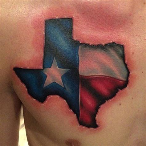 Texas Flag Skin Cut Out by Thomas Page: TattooNOW