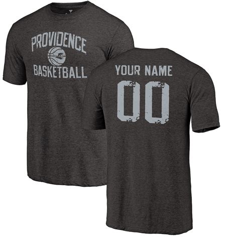 Providence Friars Black Personalized Distressed Basketball Tri-Blend T ...