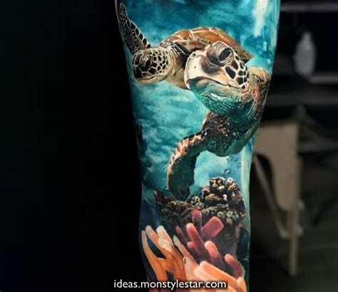 Terrific Tatouage de la vie flottille dAndrey Stepanov | Turtle tattoo designs, Ocean tattoos ...