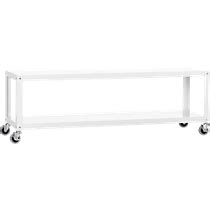 go-cart white rolling 2-shelf table-media console Tv Stand And Coffee ...