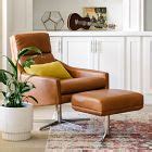 Austin Leather Swivel Chair & Ottoman Set | West Elm