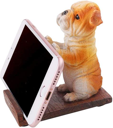 Puppy Dog Cell Phone figurine Stands Smartphone Holder for Desk Golden ...