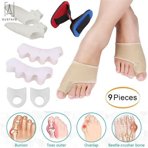 GustaveDesign Bunion Corrector Kit Toe Sleeves Separators, Treat Pain in Hallux Valgus, Relief ...