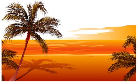 Beach Sunset Vector at GetDrawings | Free download
