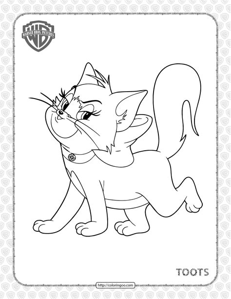 Printable Tom and Jerry Toots Coloring Page