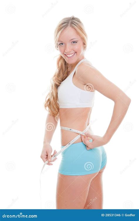 Slim fit woman stock photo. Image of measuring, beautiful - 28531346