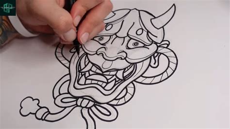 Hannya Mask | How To Draw For Beginners - YouTube