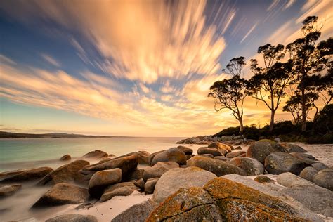 Binalong Bay sunrise, Tasmania, Australia, Australia