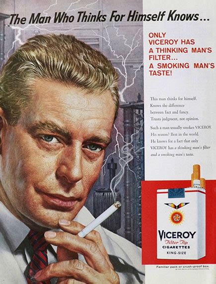 1959 Viceroy Cigarettes Ad ~ A Thinking Man's Filter, Vintage Cigarette & Tobacco Ads