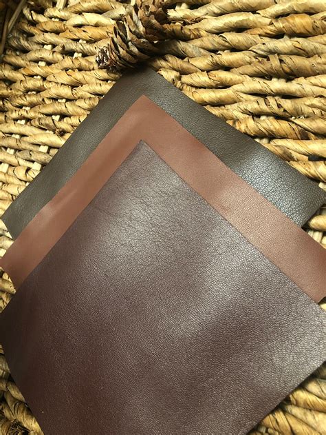 LEATHER BROWN Tones set of 3/Shades of Brown Leather/ | Etsy