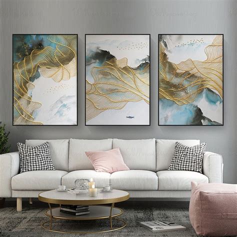 3 Pieces Original Acrylic Painting on Canvas Framed Abstract Painting Xingmai Wall Painting for ...