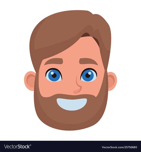 Man with beard avatar cartoon character profile Vector Image