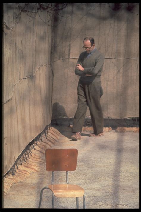 Adolf Eichmann walks around the yard of his cell, Israel, April 1961 ...