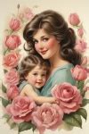 Vintage Art Painting Mother Daughter Free Stock Photo - Public Domain Pictures