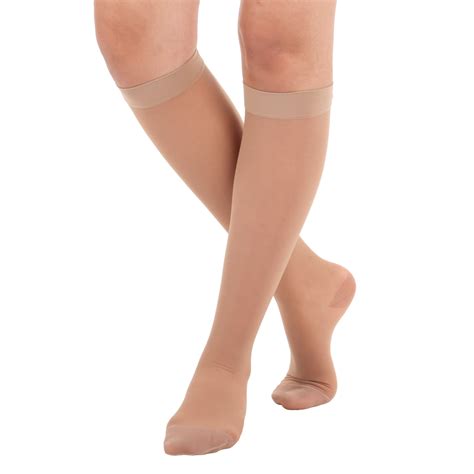 Absolute Support 8-15mmHg Light Support Women’s Sheer Knee Hi Closed Compression Socks – A107BE3 ...