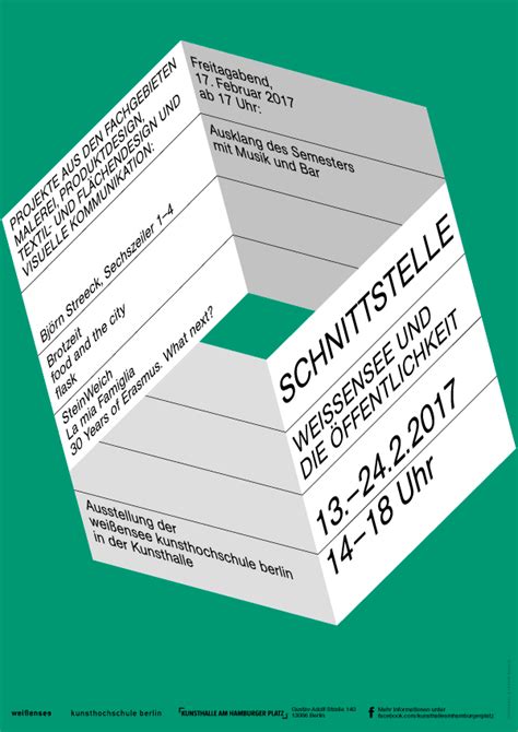 an advertisement for schnittstelle in germany, with the date on it