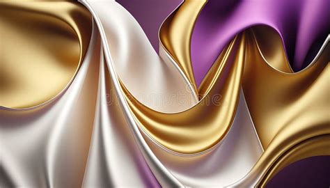 Abstract Background Waves Gold and White and Purple Color. Stock Illustration - Illustration of ...