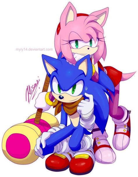 Pin on Amy rose and sonic fan art