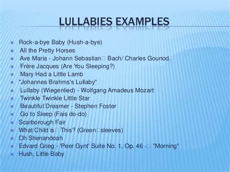 Lullabies