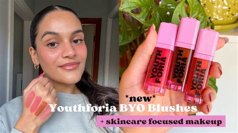 *new* youthforia BYO blush shades // skin focused makeup - YouTube