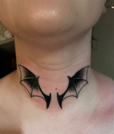 bat wings neck tattoo | Wing neck tattoo, Neck tattoo, Bats tattoo design