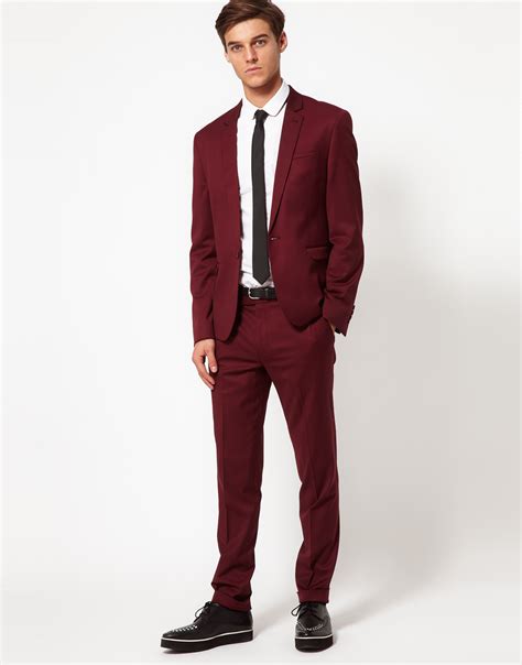 Next Burgundy Suit - Above The Ankles