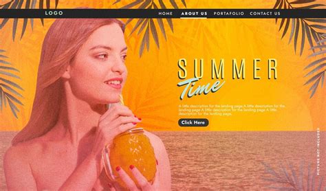 Free Vector | Realistic summer landing page template