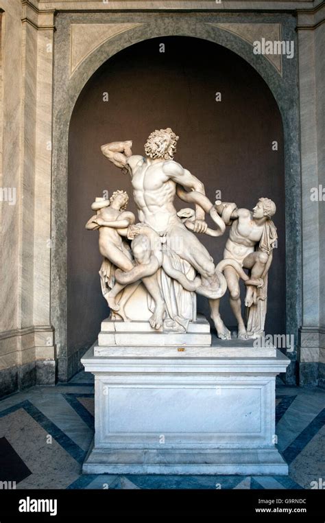 Laocoon Group, marble statue, priest of Apollo, snake, Vatican museums ...